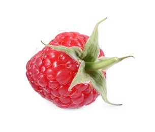 Photo of One tasty ripe raspberry isolated on white