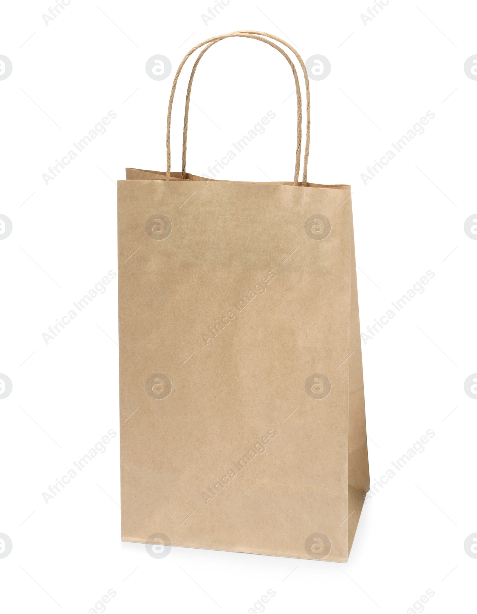 Photo of Empty shopping paper bag isolated on white