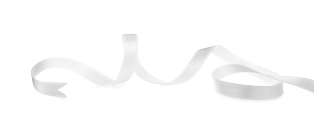 Beautiful ribbon isolated on white. Festive decor