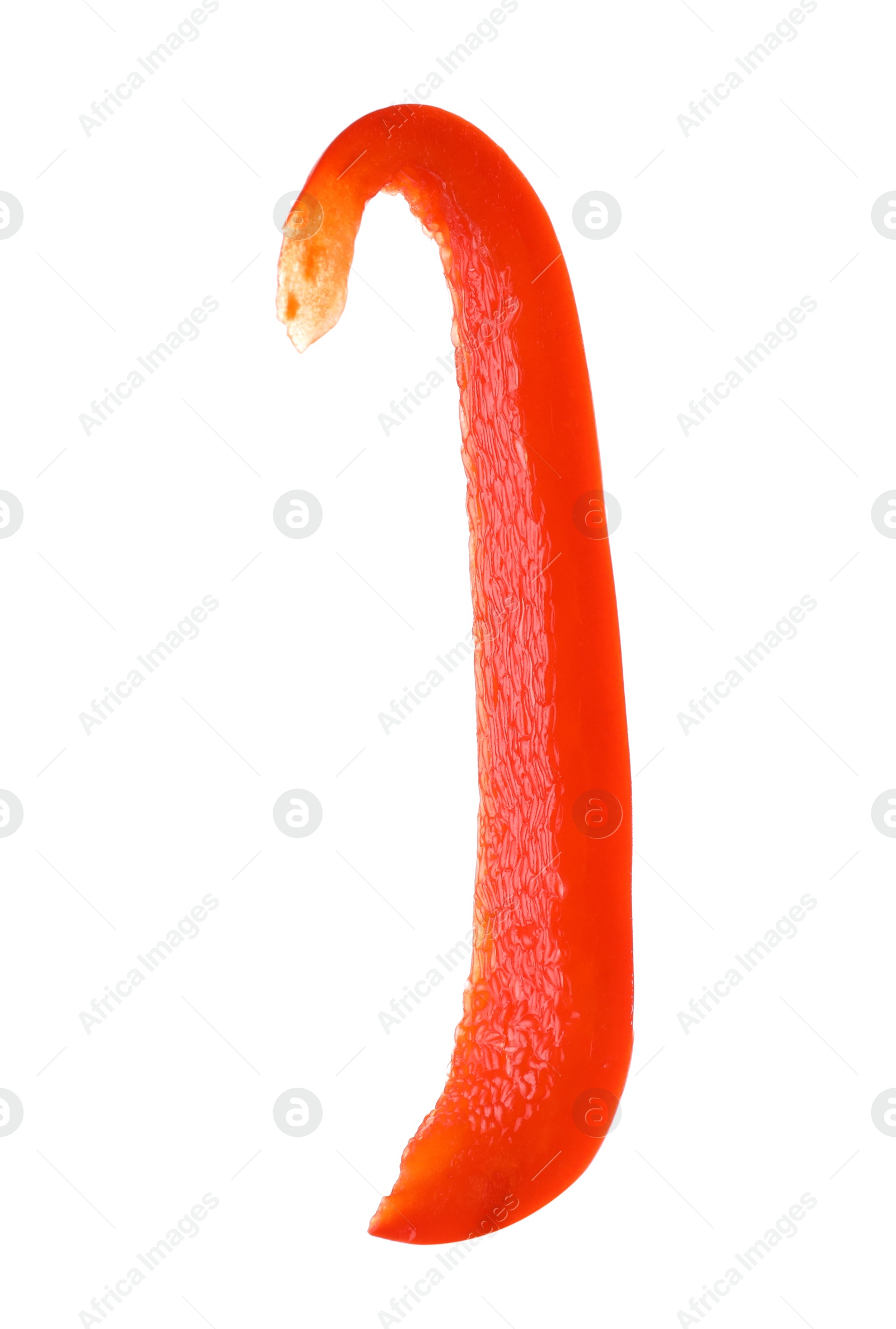 Photo of Slice of red bell pepper isolated on white