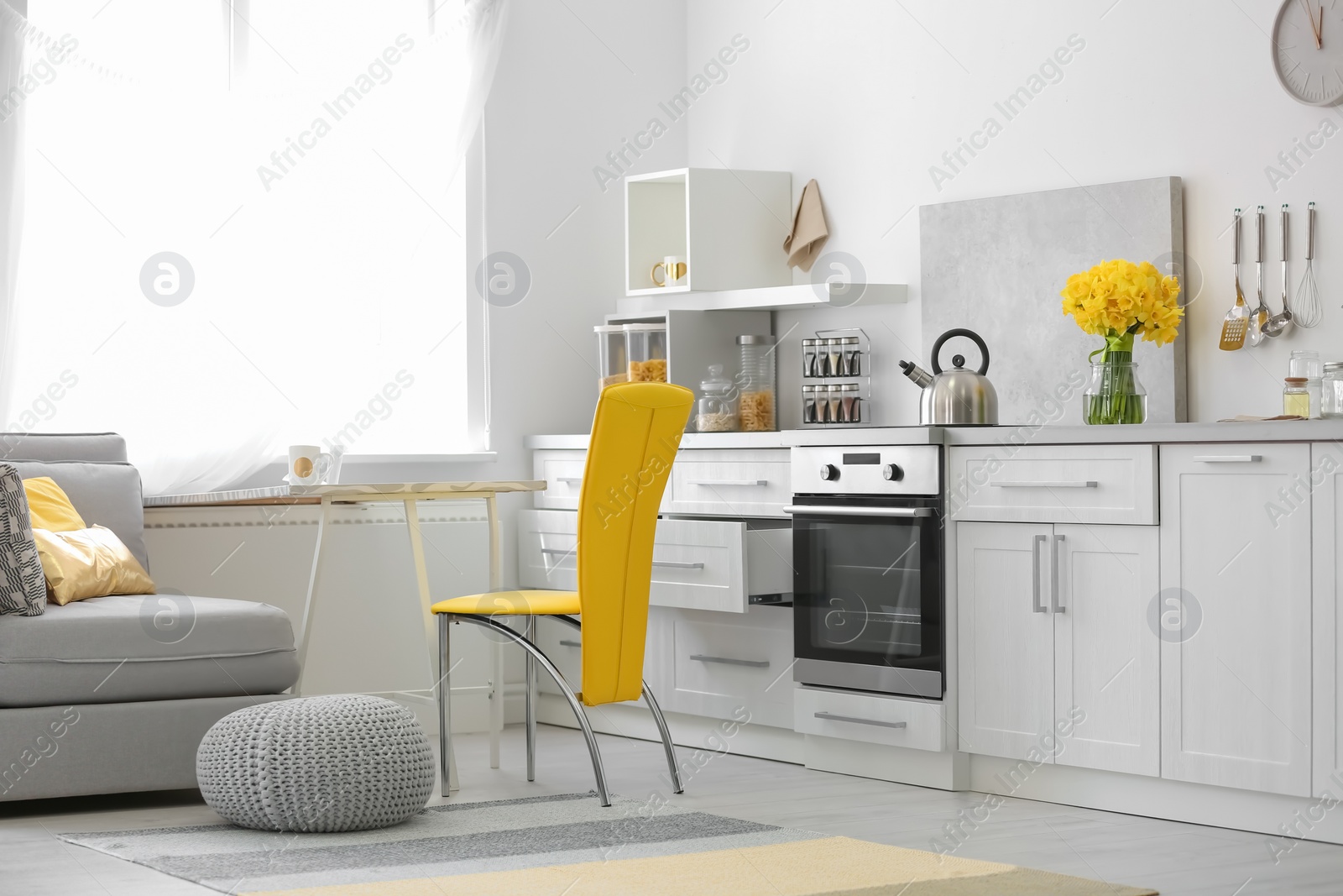 Photo of Stylish kitchen interior setting. Idea for home design