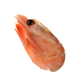 Photo of Raw shrimp on white background. Fresh seafood