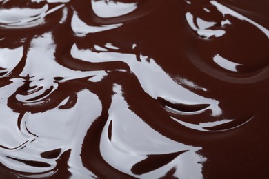 Delicious chocolate cream as background, closeup view