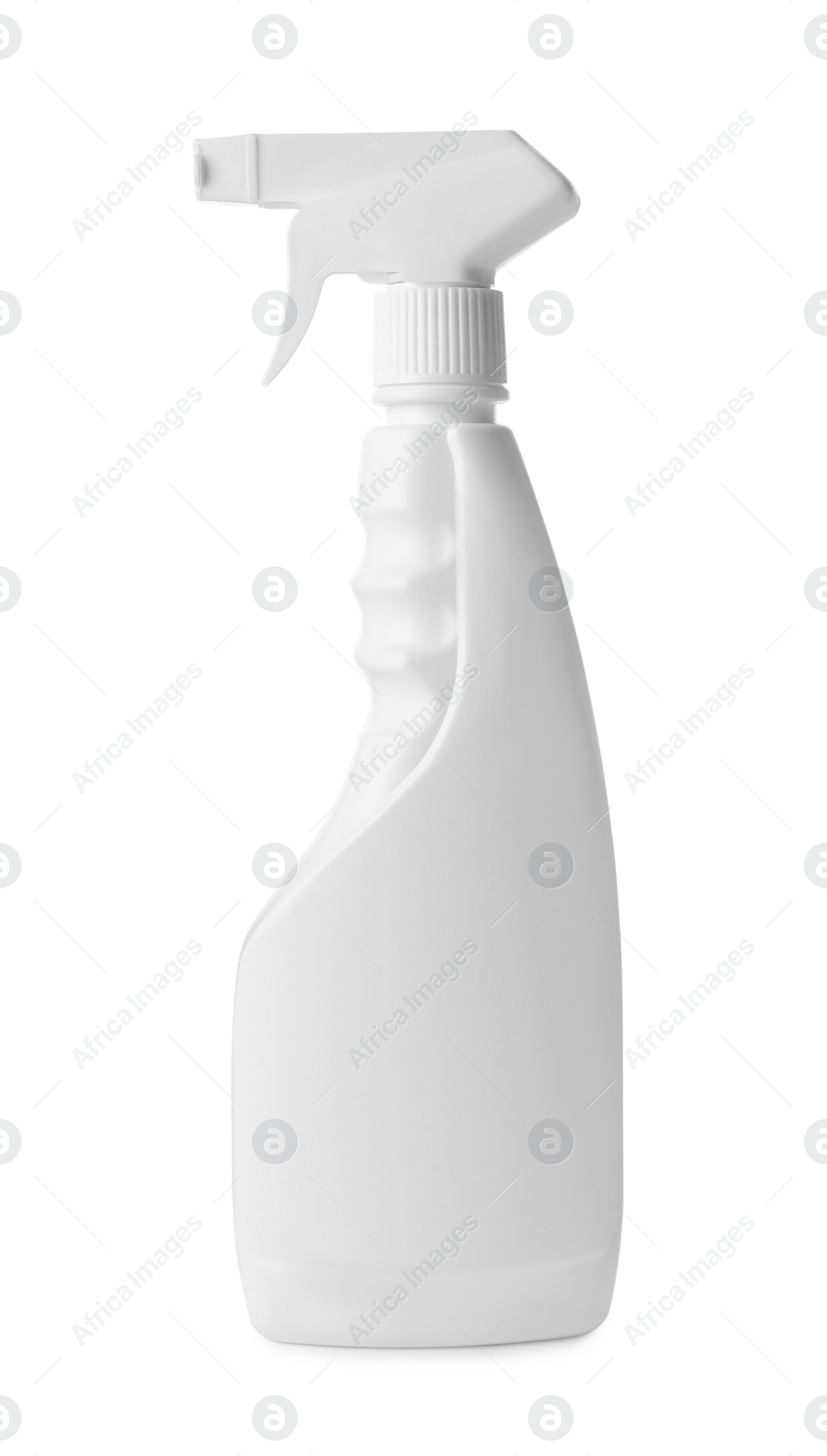 Photo of Spray bottle of detergent isolated on white. Cleaning supply