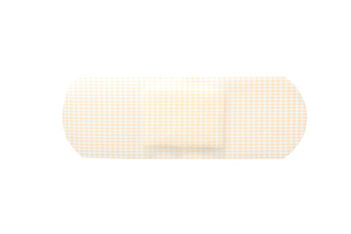 Photo of Medical sticking plaster isolated on white. First aid item