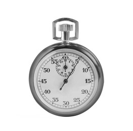Photo of Vintage timer isolated on white. Measuring tool