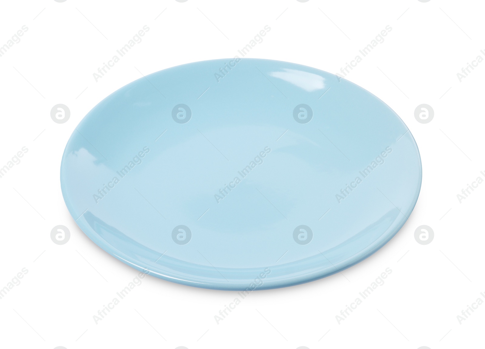 Photo of One clean ceramic plate isolated on white.