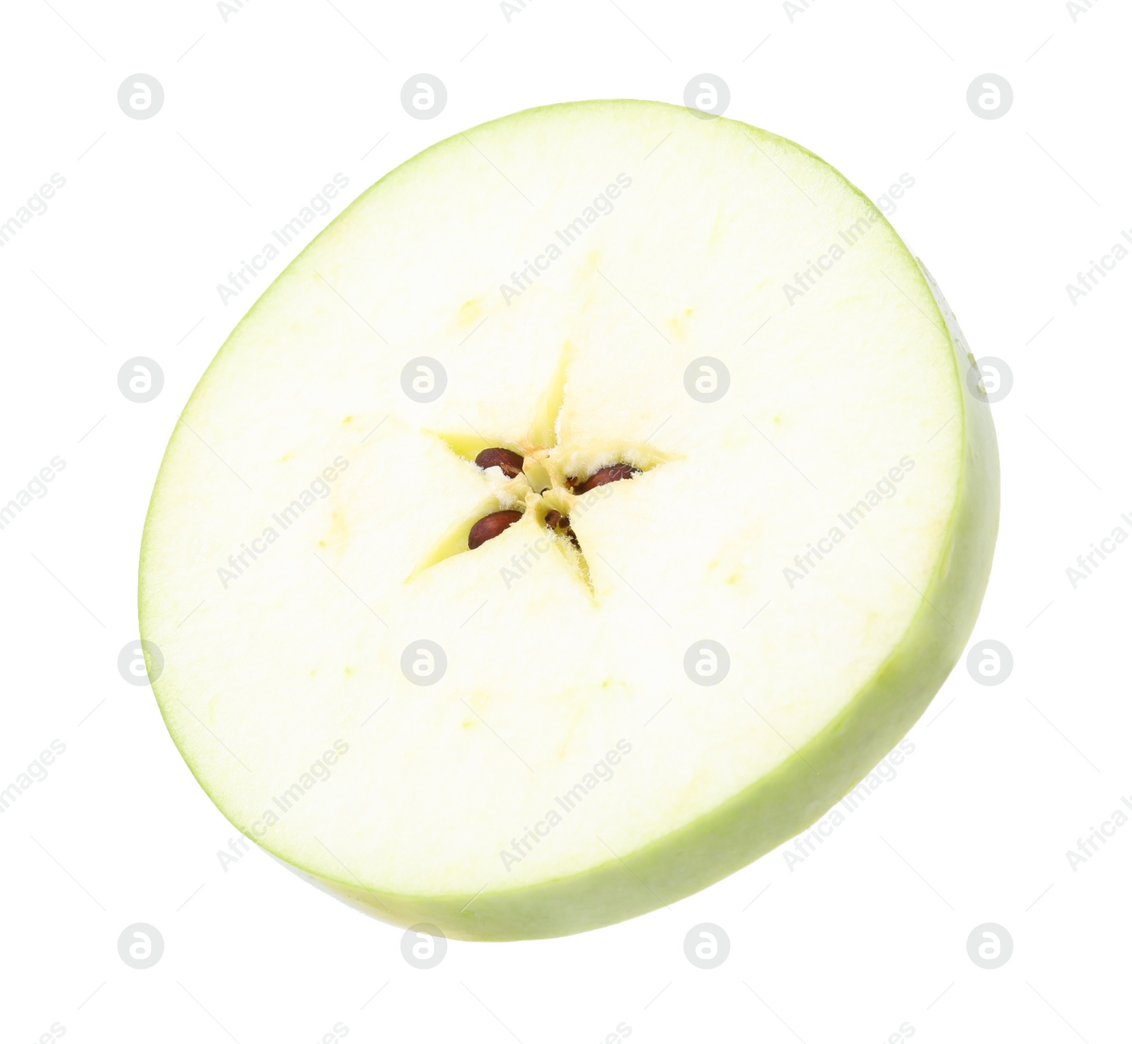 Photo of Piece of ripe green apple isolated on white