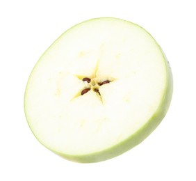 Photo of Piece of ripe green apple isolated on white