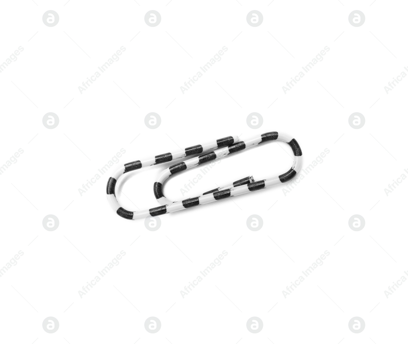 Photo of Paper clip on white background. School stationery