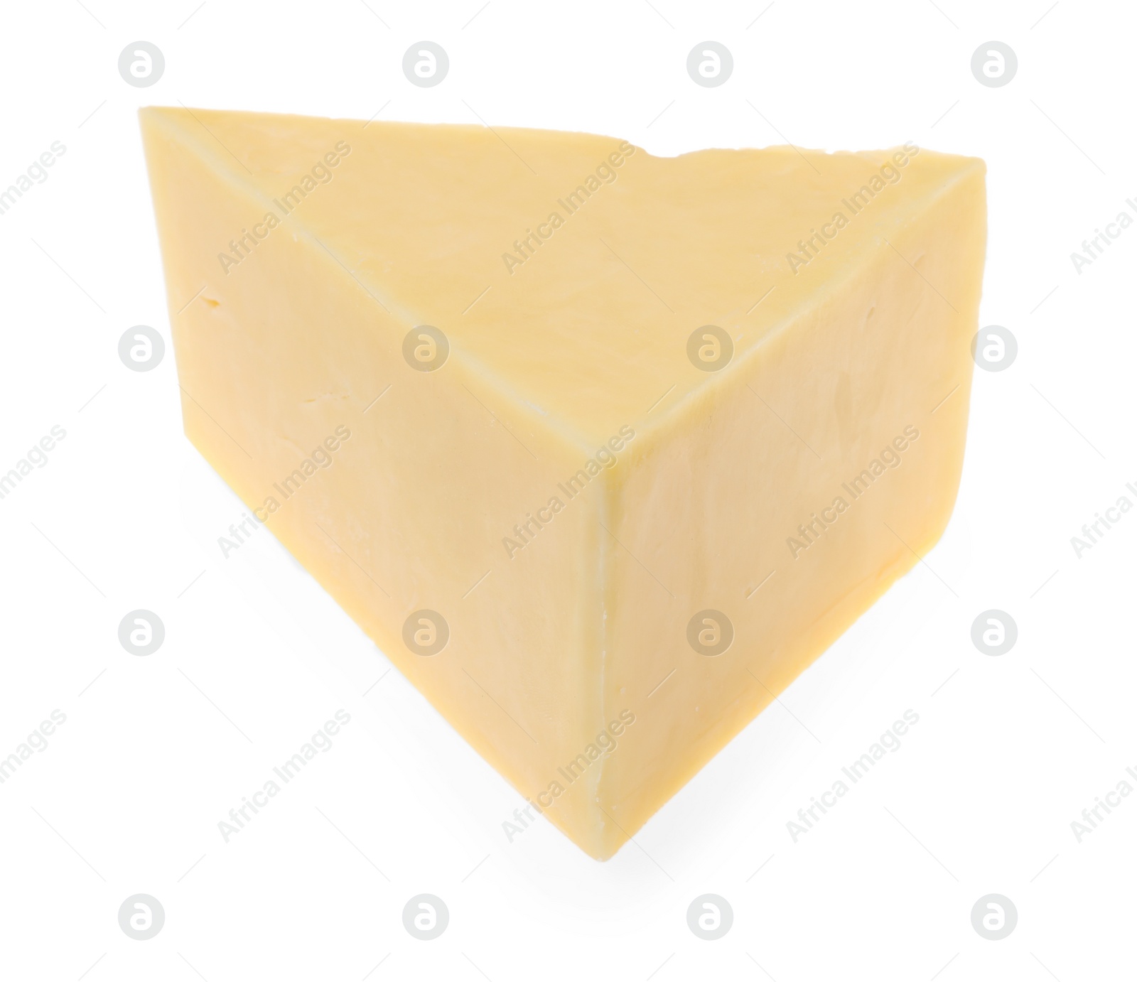 Photo of Piece of tasty cheese isolated on white