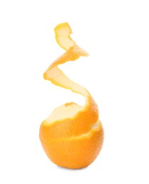 Photo of Orange fruit with peel on white background