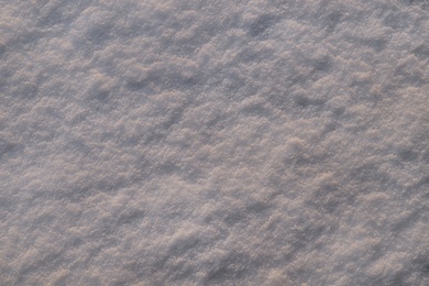 Photo of Beautiful snow as background, closeup view. Winter weather