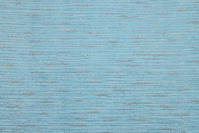 Photo of Stylish light blue wallpaper as background, closeup view