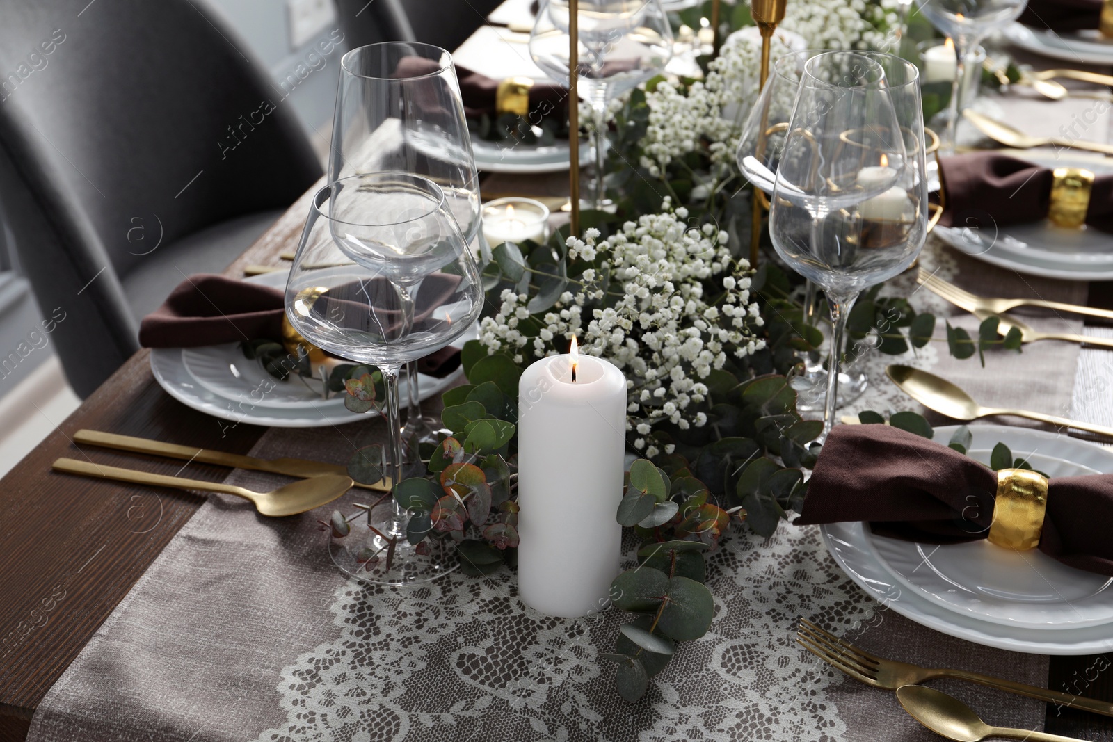 Photo of Stylish elegant table setting for festive dinner