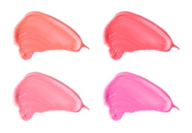 Image of Lip gloss in different colors. Set of smears