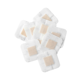 Photo of Medical sticking plasters isolated on white. First aid item