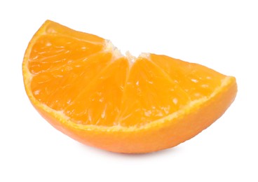 Photo of Piece of fresh ripe tangerine isolated on white