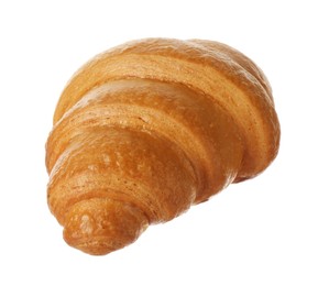 One delicious fresh croissant isolated on white