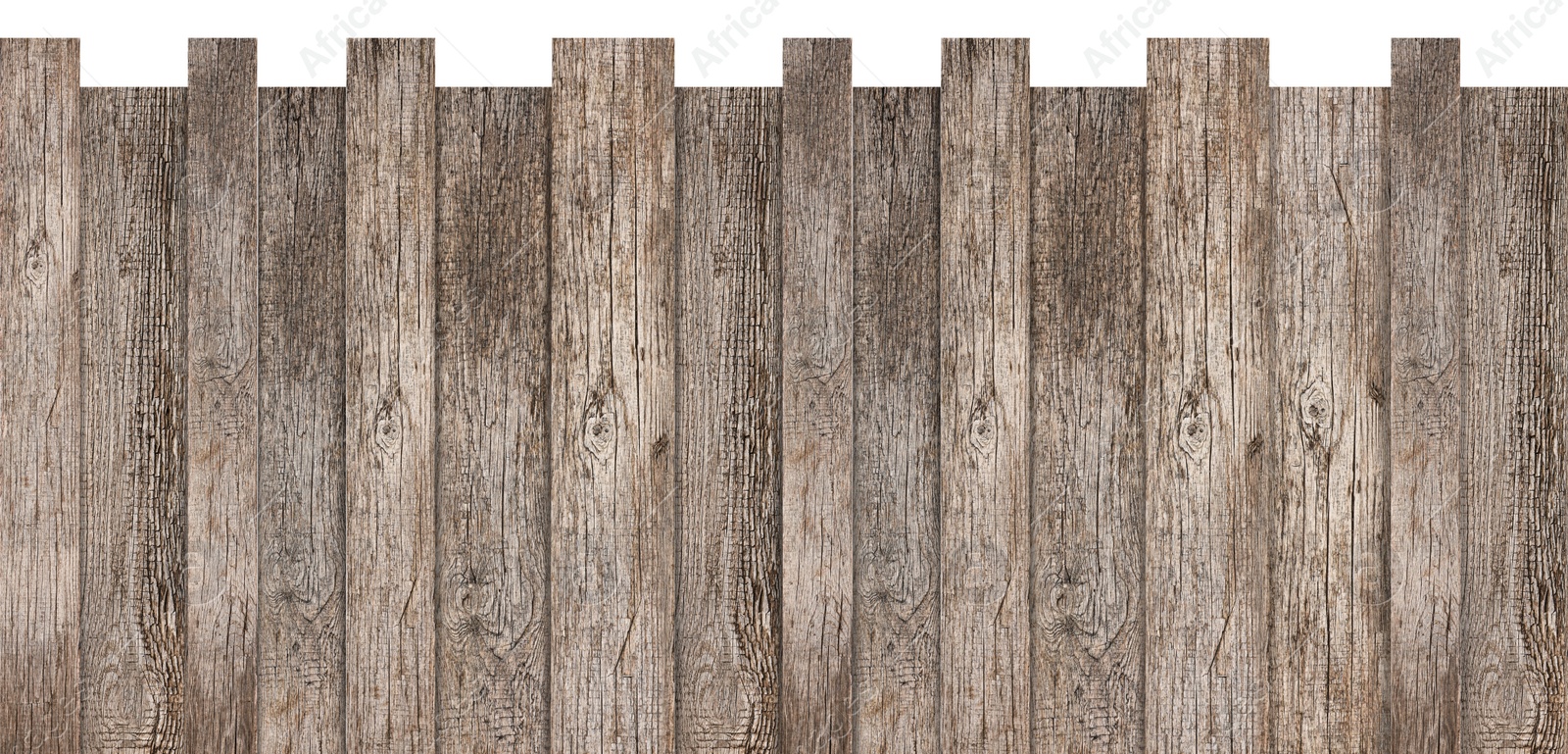 Image of Fence made of wooden planks isolated on white