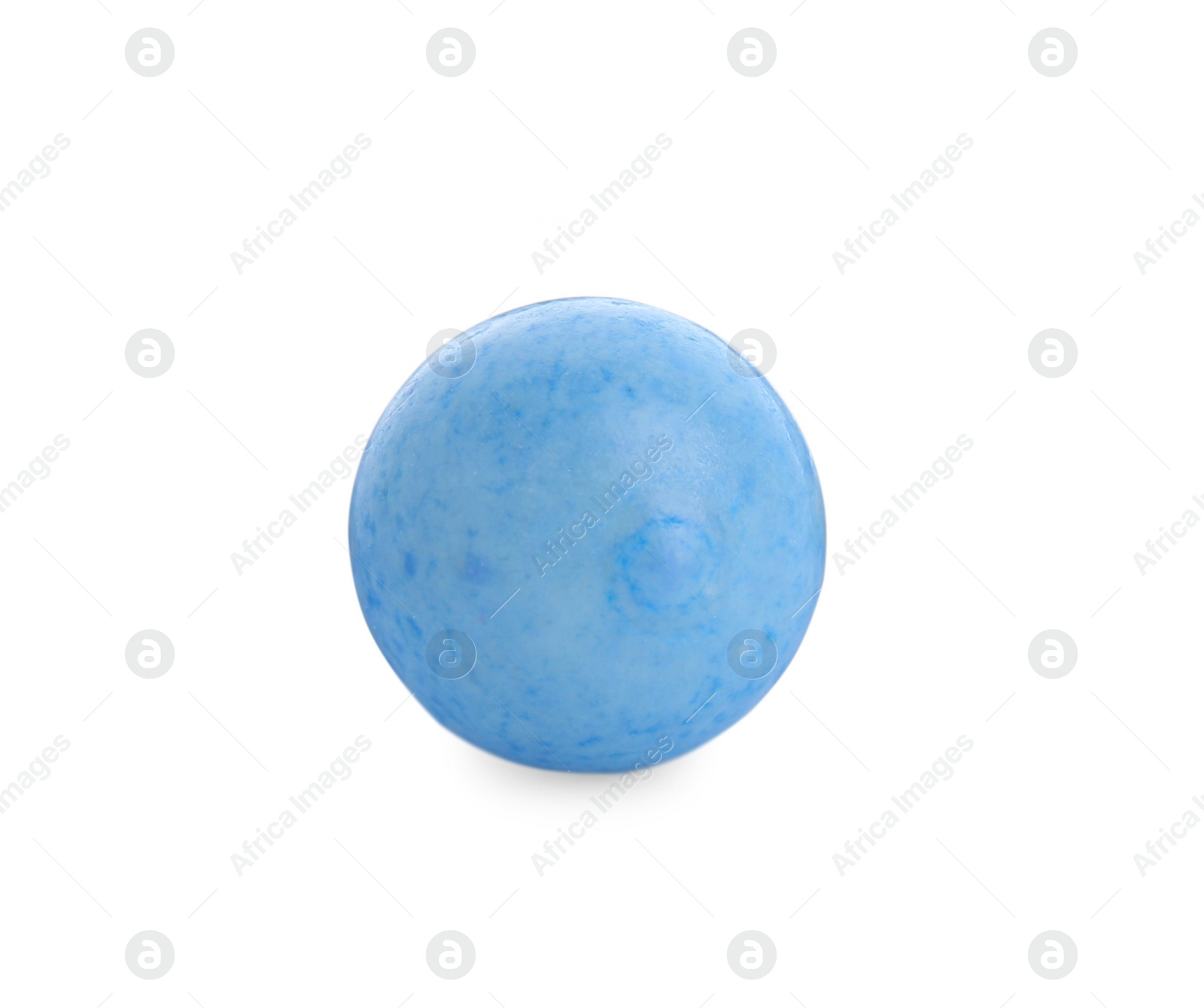 Photo of One light blue gumball isolated on white