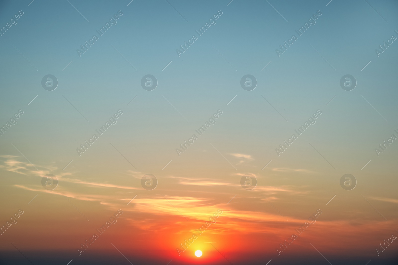 Photo of Beautiful view of sky with sun at sunset