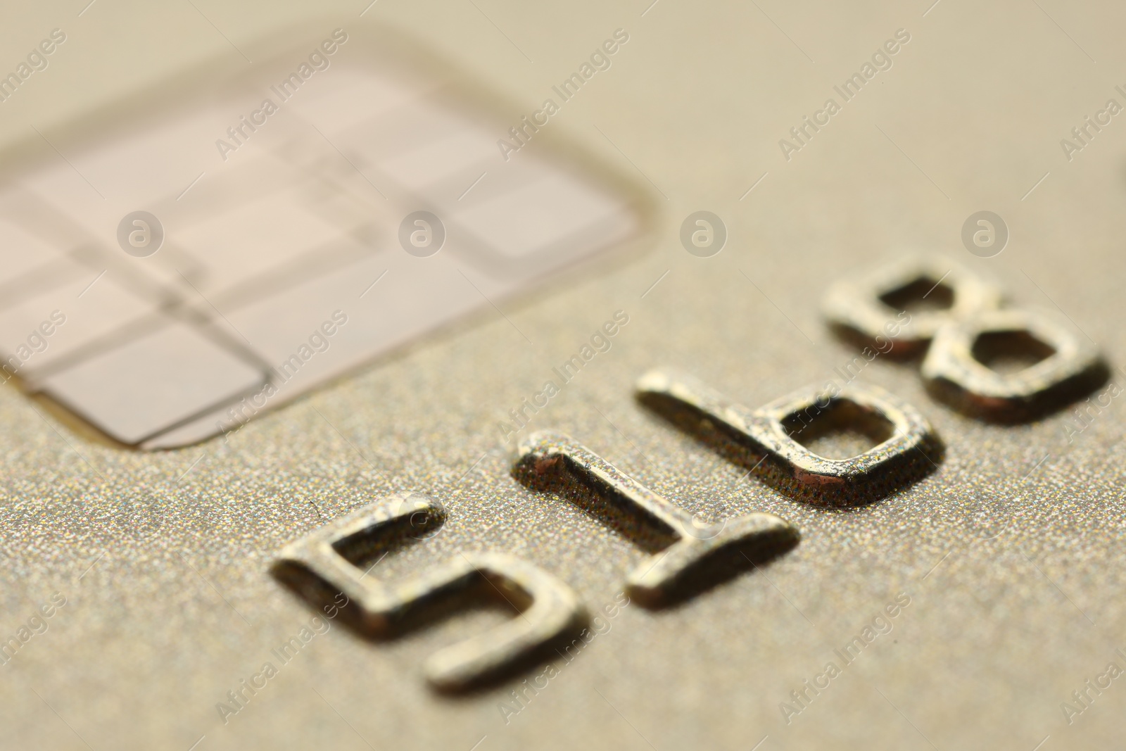 Photo of Plastic credit card as background, macro view