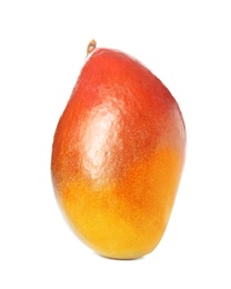 Delicious ripe mango on white background. Tropical fruit