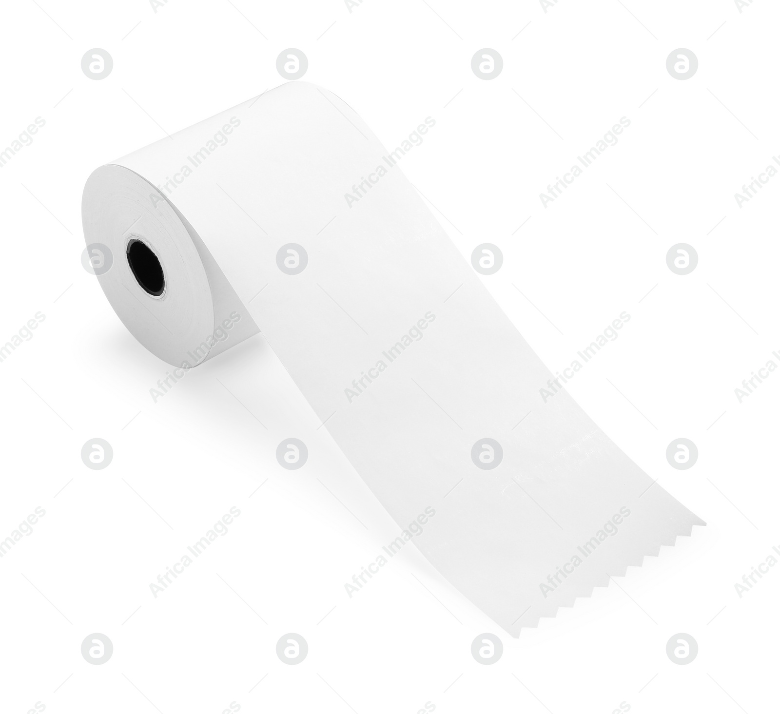 Photo of Roll of thermal paper for receipt isolated on white