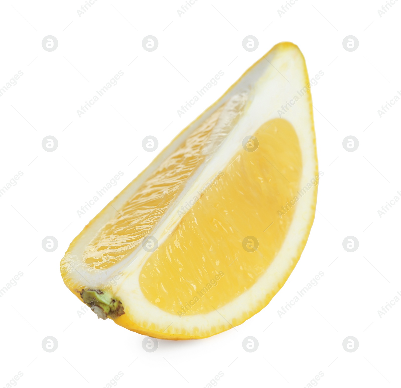 Photo of Piece of fresh lemon isolated on white