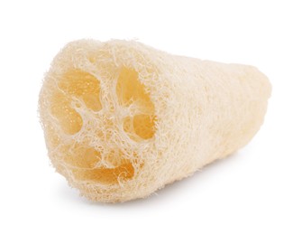 Photo of Loofah sponge isolated on white. Personal hygiene product