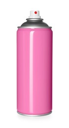 Photo of Pink can of spray paint isolated on white