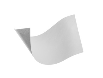 Photo of Flying blank paper sheet isolated on white