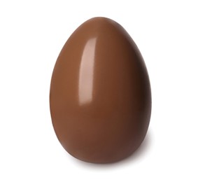 Photo of One tasty chocolate egg isolated on white