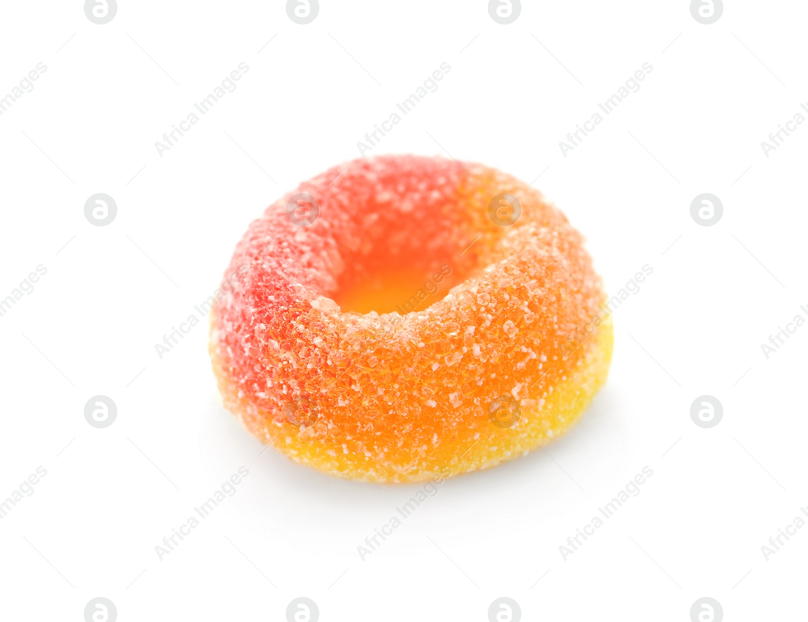 Photo of Bright delicious jelly candy on white background