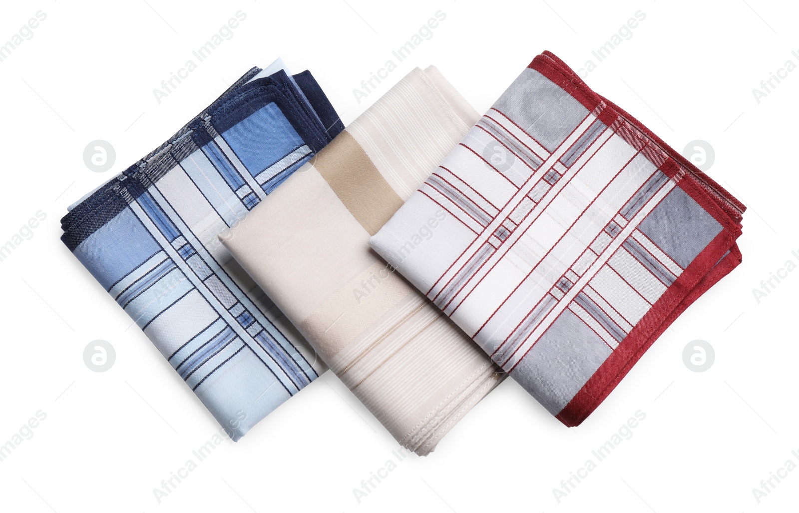 Photo of Stylish handkerchiefs on white background, flat lay