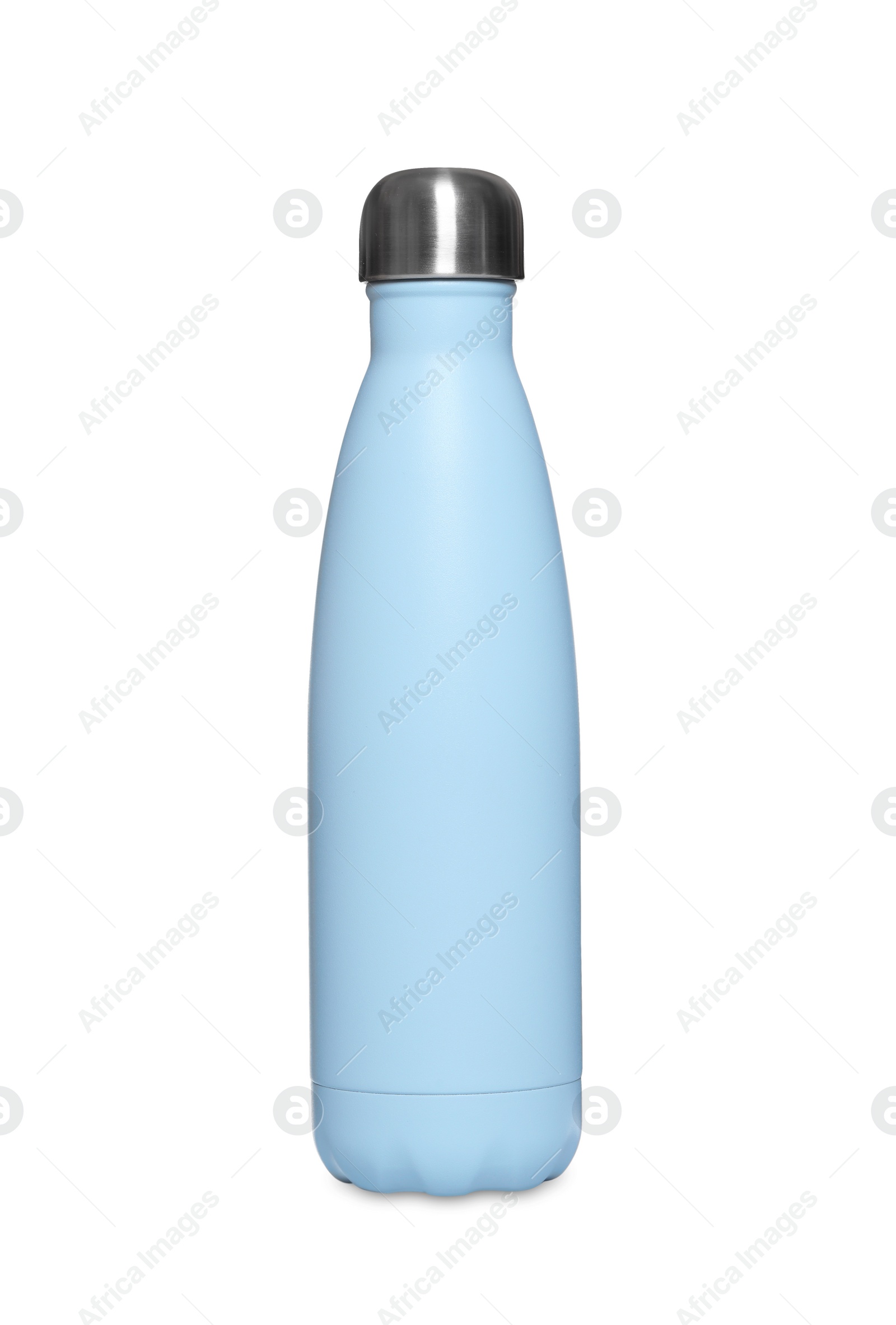 Photo of Stylish closed thermo bottle isolated on white