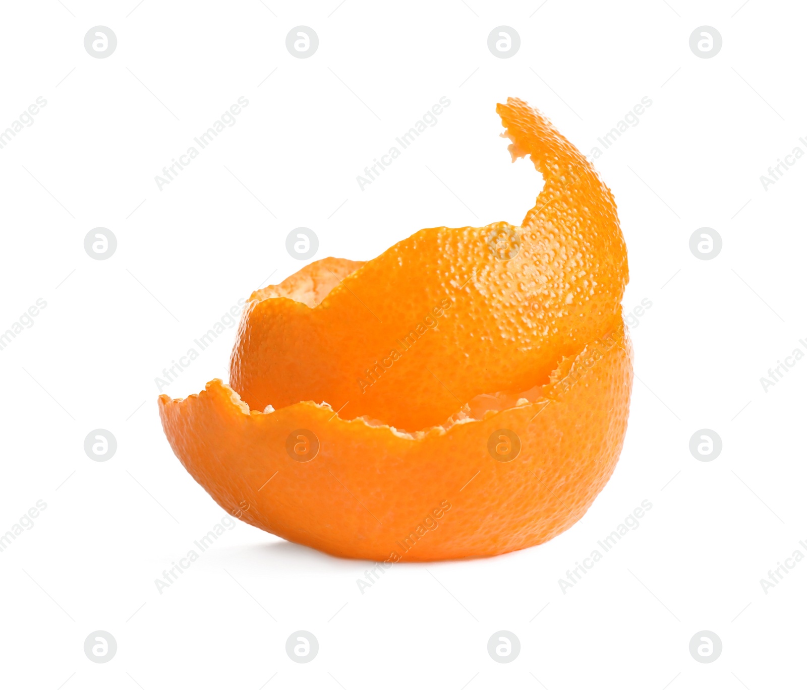Photo of Piece of tangerine zest isolated on white