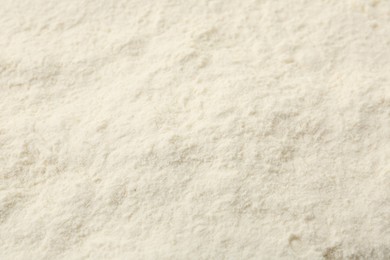 Photo of Texture of baking powder as background, closeup