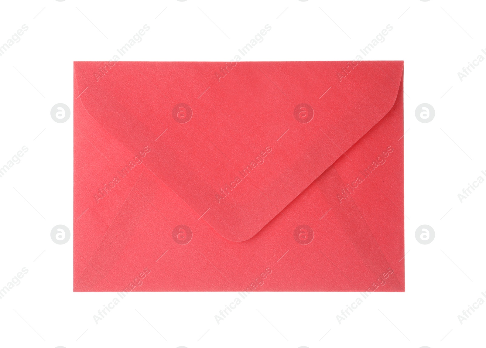 Photo of Red paper envelope isolated on white. Mail service