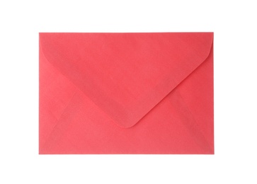 Red paper envelope isolated on white. Mail service