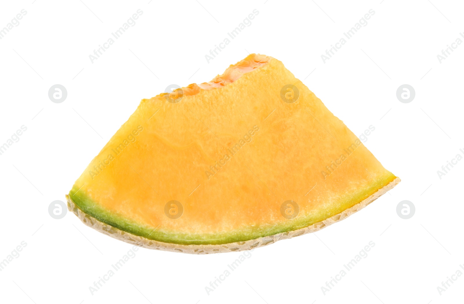 Photo of Piece of tasty fresh melon isolated on white