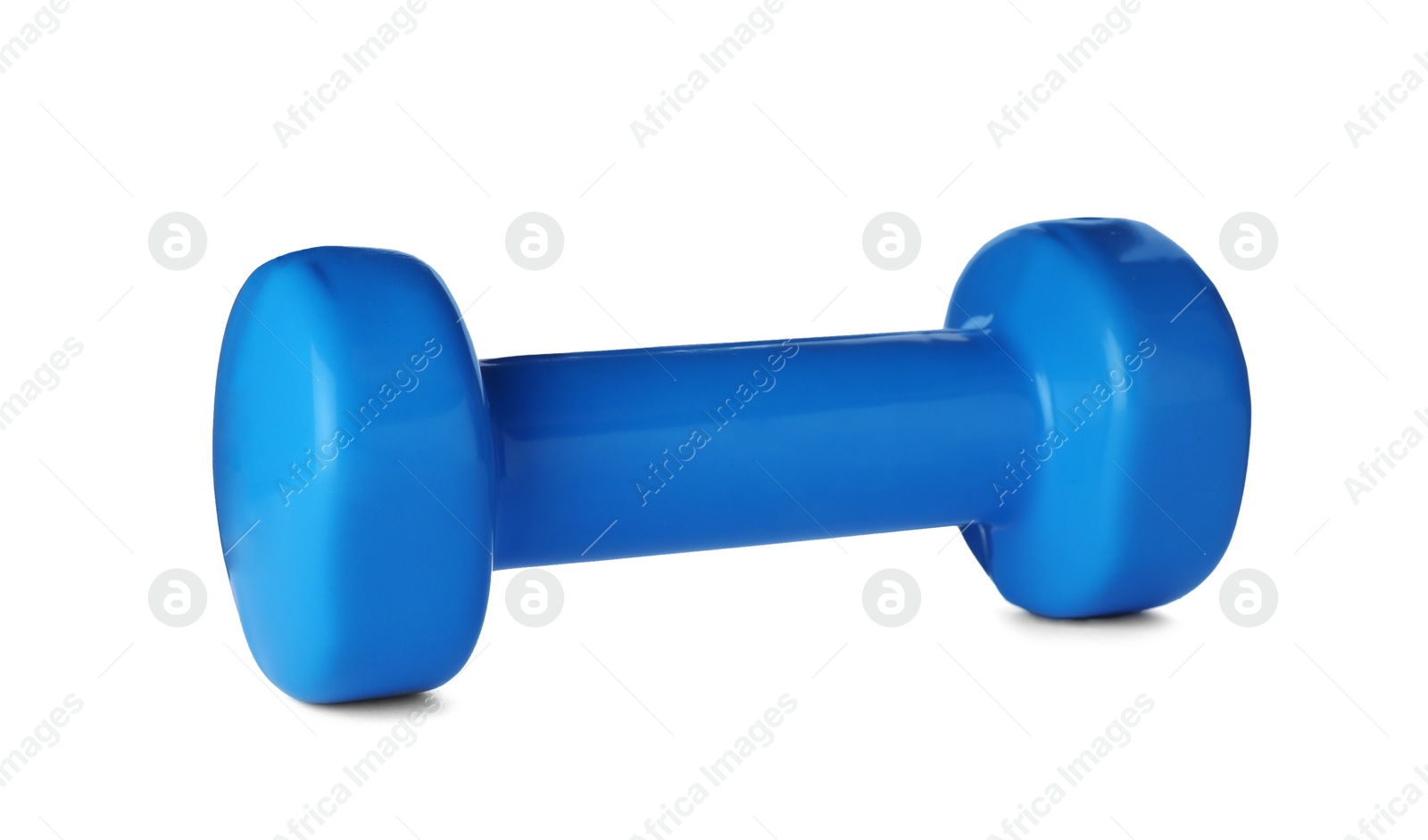 Photo of Color dumbbell on white background. Home fitness