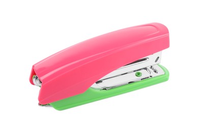 Photo of One new bright stapler isolated on white