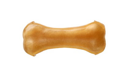 Photo of One bone dog treat on white background