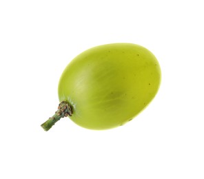 Photo of One ripe green grape isolated on white