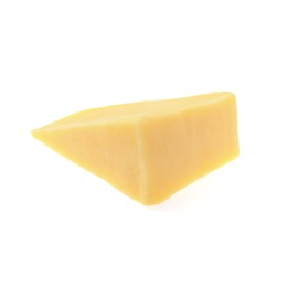 Photo of Piece of tasty cheese isolated on white
