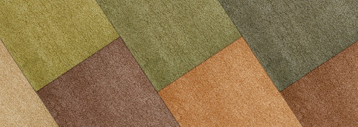 Image of Collage with carpet texture in different colors