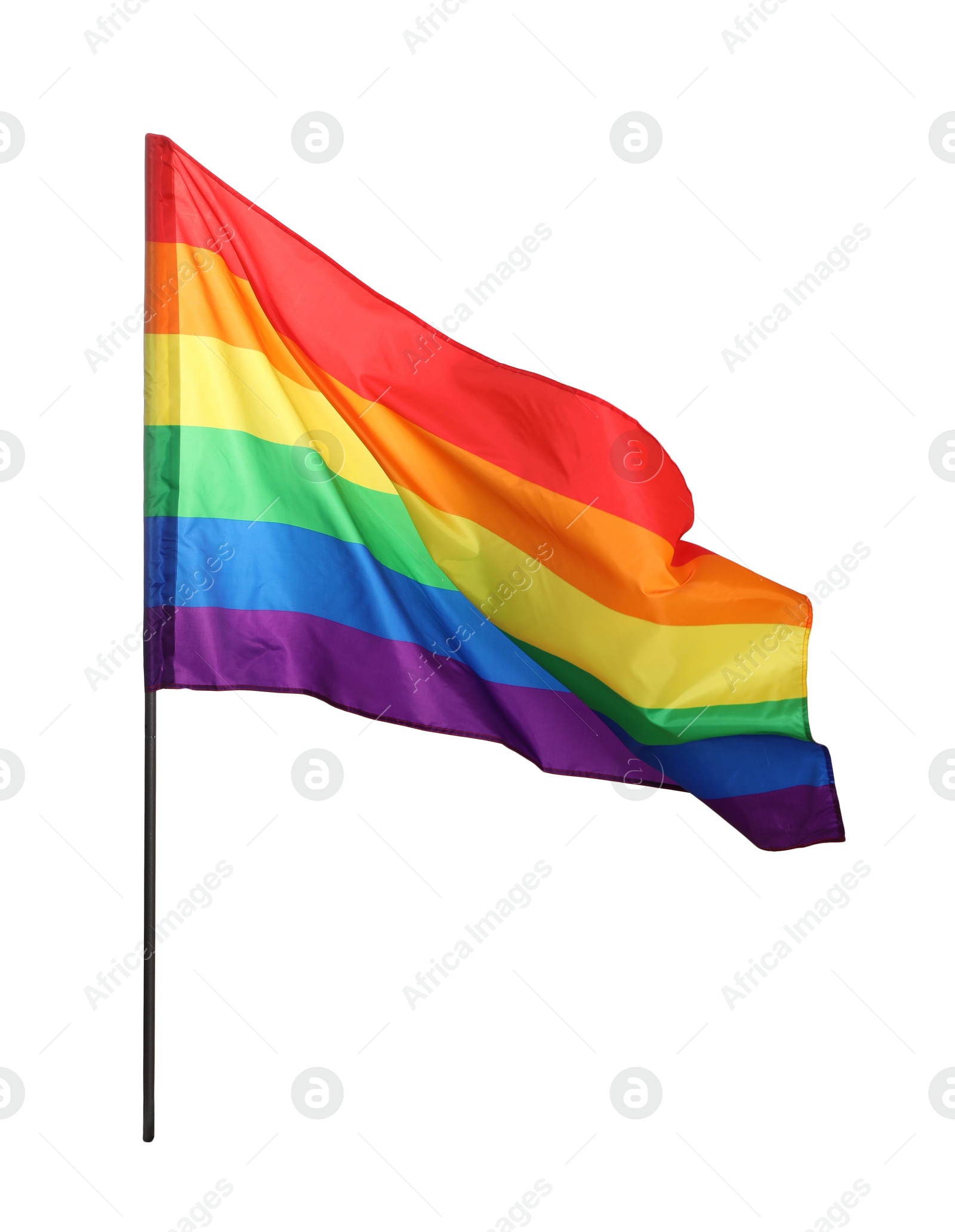 Photo of Bright rainbow LGBT flag isolated on white