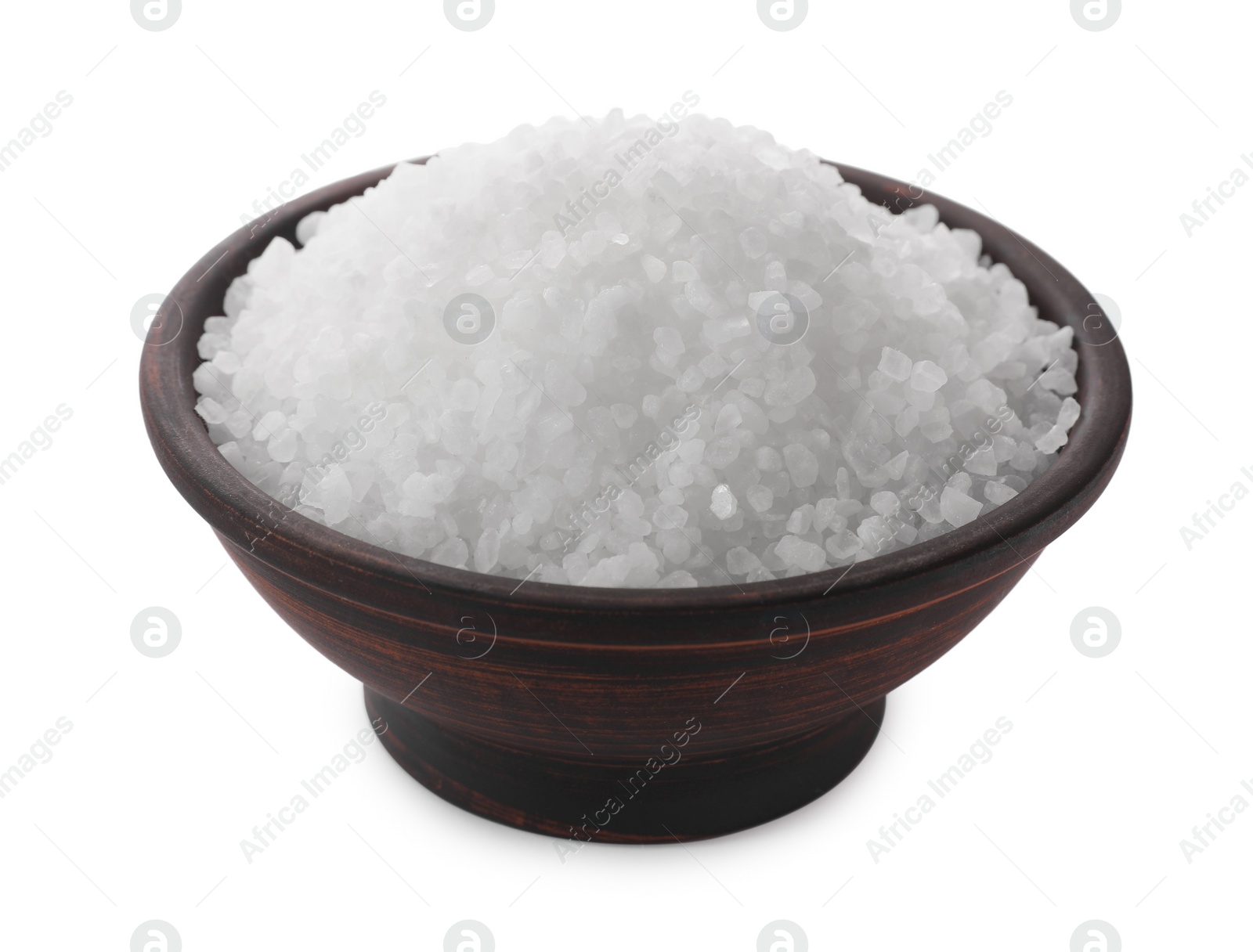 Photo of Natural salt in bowl isolated on white